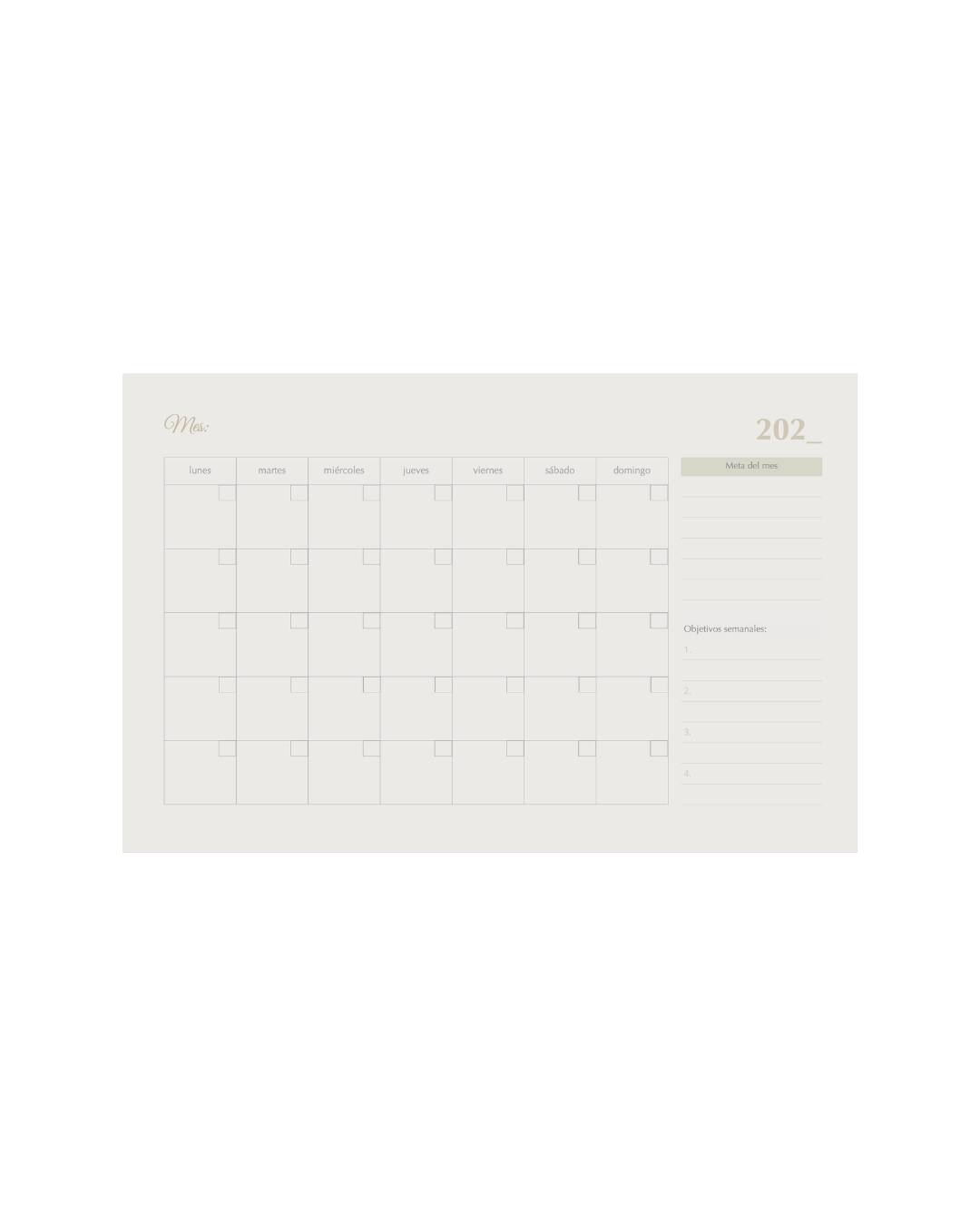 Planner mensual esencial (digital)