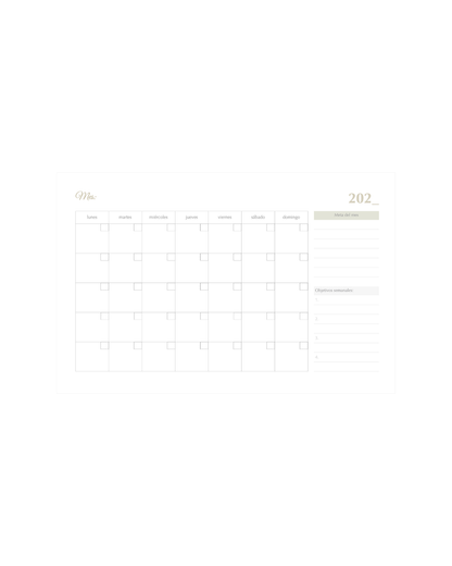 Planner mensual esencial (digital)